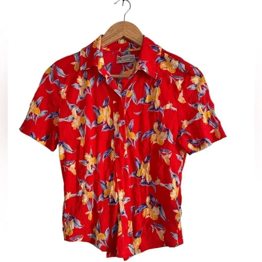Urban Outfitters Red Floral Blouse NWT